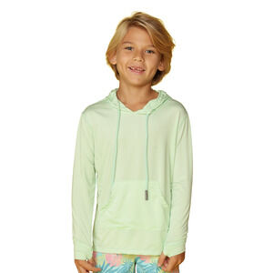 Ingear Boy Hoodie T Shirt Large 10 12 Mint Long Sleeve UPF 50 Pullover Thumbhole